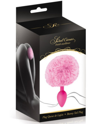 Plug anal pompon rose 